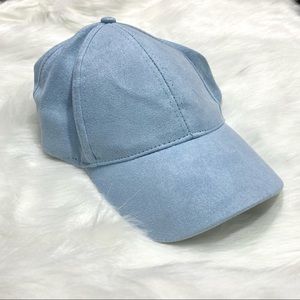 NWT Baby Blue Faux Suede Baseball Cap